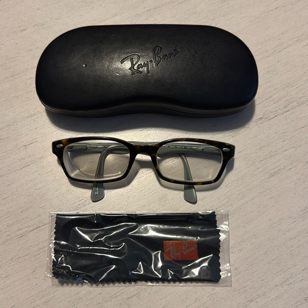 Ray-Ban Eyeglasses RB5150 5023 Tortoise Blue Rectangle Frame 50[]19 135 mm